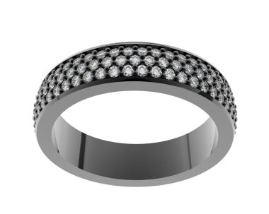 Beyaz arka planda izole edilmiş değerli taşları olan yüzük.. 