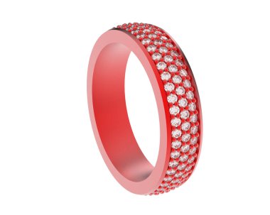 Beyaz arka planda izole edilmiş değerli taşları olan yüzük.. 