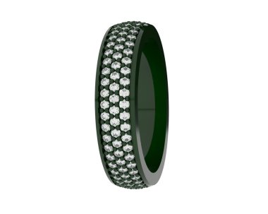 Beyaz arka planda izole edilmiş değerli taşları olan yüzük.. 