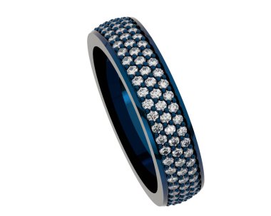 Beyaz arka planda izole edilmiş değerli taşları olan yüzük.. 