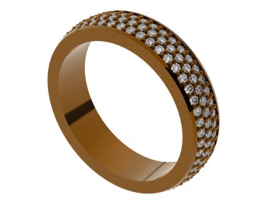 Beyaz arka planda izole edilmiş değerli taşları olan yüzük.. 