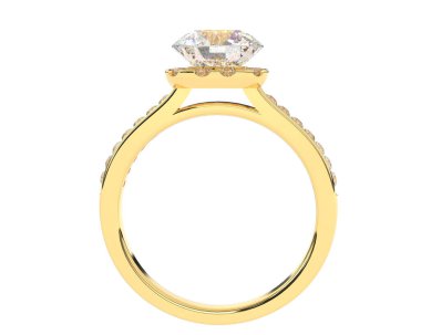 Beyaz arka planda izole edilmiş değerli taşları olan yüzük.. 