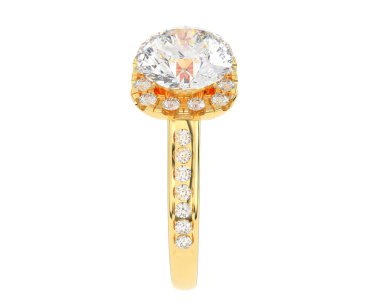 Beyaz arka planda izole edilmiş değerli taşları olan yüzük.. 