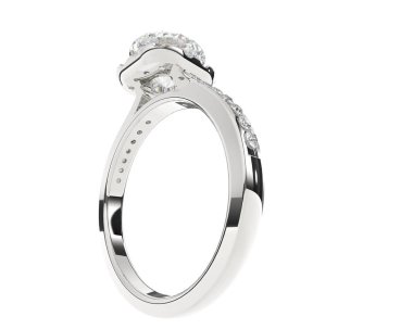 Beyaz arka planda izole edilmiş değerli taşları olan yüzük.. 