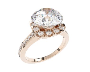 Beyaz arka planda izole edilmiş değerli taşları olan yüzük.. 