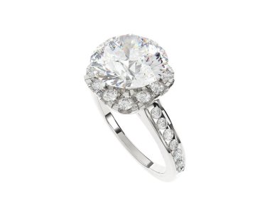 Beyaz arka planda izole edilmiş değerli taşları olan yüzük.. 