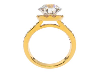 Beyaz arka planda izole edilmiş değerli taşları olan yüzük.. 