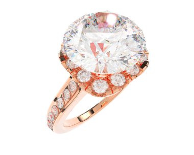 Beyaz arka planda izole edilmiş değerli taşları olan yüzük.. 