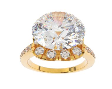 Beyaz arka planda izole edilmiş değerli taşları olan yüzük.. 