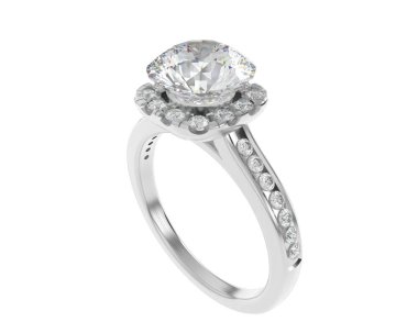 Beyaz arka planda izole edilmiş değerli taşları olan yüzük.. 