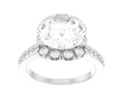 Beyaz arka planda izole edilmiş değerli taşları olan yüzük.. 