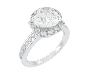 Beyaz arka planda izole edilmiş değerli taşları olan yüzük.. 