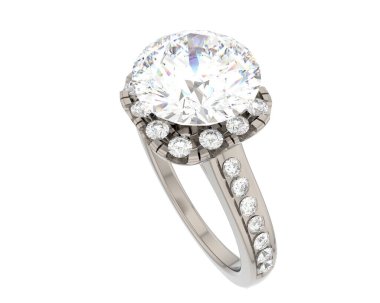 Beyaz arka planda izole edilmiş değerli taşları olan yüzük.. 