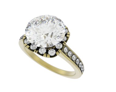 Beyaz arka planda izole edilmiş değerli taşları olan yüzük.. 