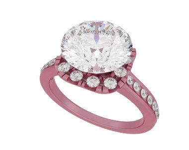 Beyaz arka planda izole edilmiş değerli taşları olan yüzük.. 