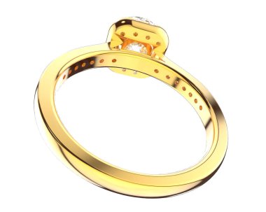 Beyaz arka planda izole edilmiş değerli taşları olan yüzük.. 