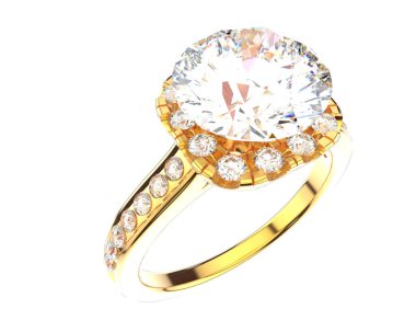 Beyaz arka planda izole edilmiş değerli taşları olan yüzük.. 