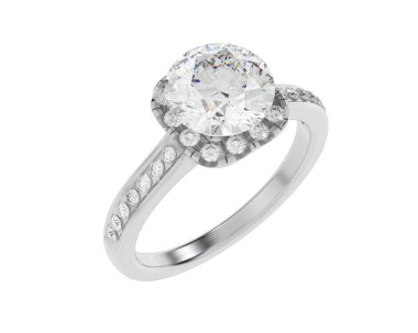 Beyaz arka planda izole edilmiş değerli taşları olan yüzük.. 