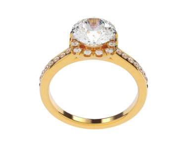 Beyaz arka planda izole edilmiş değerli taşları olan yüzük.. 