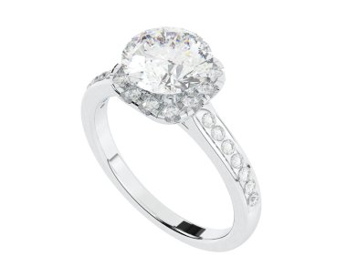 Beyaz arka planda izole edilmiş değerli taşları olan yüzük.. 