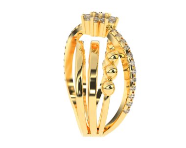 Beyaz arka planda izole edilmiş değerli taşları olan yüzük.. 