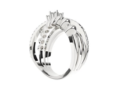 Beyaz arka planda izole edilmiş değerli taşları olan yüzük.. 