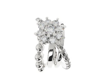 Beyaz arka planda izole edilmiş değerli taşları olan yüzük.. 