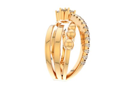 Beyaz arka planda izole edilmiş değerli taşları olan yüzük.. 