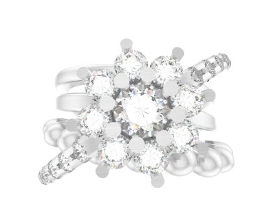 Beyaz arka planda izole edilmiş değerli taşları olan yüzük.. 