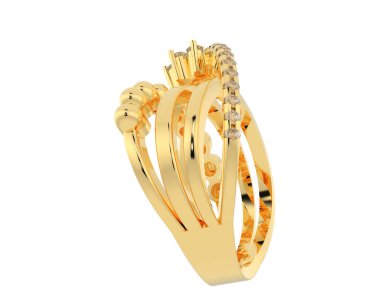 Beyaz arka planda izole edilmiş değerli taşları olan yüzük.. 