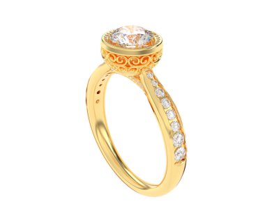 Beyaz arka planda izole edilmiş değerli taşları olan yüzük.. 