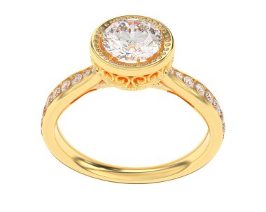 Beyaz arka planda izole edilmiş değerli taşları olan yüzük.. 