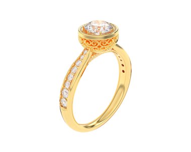 Beyaz arka planda izole edilmiş değerli taşları olan yüzük.. 