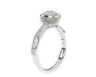 Beyaz arka planda izole edilmiş değerli taşları olan yüzük.. 