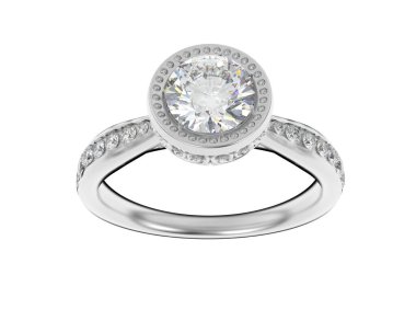 Beyaz arka planda izole edilmiş değerli taşları olan yüzük.. 