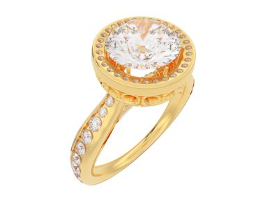 Beyaz arka planda izole edilmiş değerli taşları olan yüzük.. 