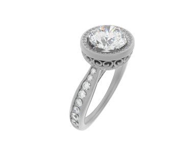 Beyaz arka planda izole edilmiş değerli taşları olan yüzük.. 