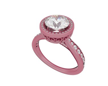 Beyaz arka planda izole edilmiş değerli taşları olan yüzük.. 