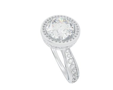 Beyaz arka planda izole edilmiş değerli taşları olan yüzük.. 