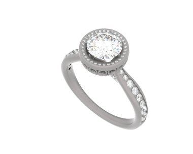 Beyaz arka planda izole edilmiş değerli taşları olan yüzük.. 