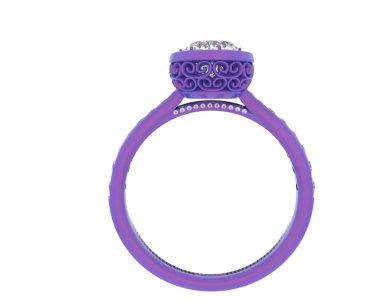 Beyaz arka planda izole edilmiş değerli taşları olan yüzük.. 