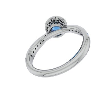 Beyaz arka planda izole edilmiş değerli taşları olan yüzük.. 