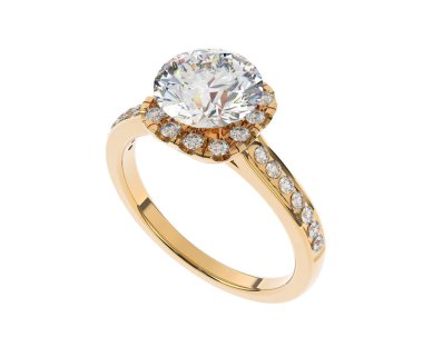 Beyaz arka planda izole edilmiş değerli taşları olan yüzük.. 