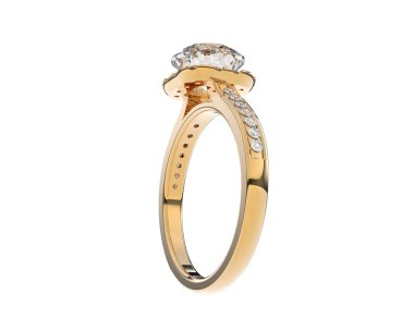 Beyaz arka planda izole edilmiş değerli taşları olan yüzük.. 