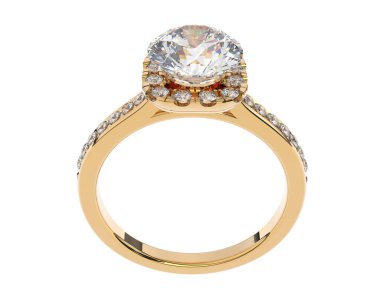 Beyaz arka planda izole edilmiş değerli taşları olan yüzük.. 