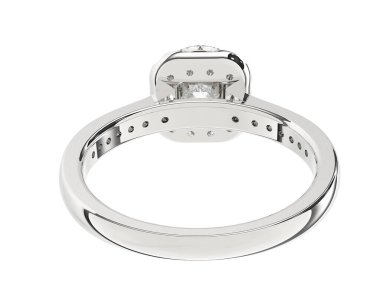 Beyaz arka planda izole edilmiş değerli taşları olan yüzük.. 