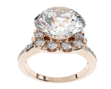 Beyaz arka planda izole edilmiş değerli taşları olan yüzük.. 