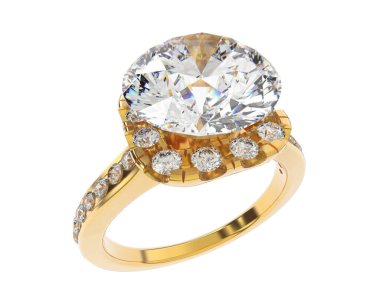 Beyaz arka planda izole edilmiş değerli taşları olan yüzük.. 