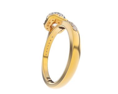 Beyaz arka planda izole edilmiş değerli taşları olan yüzük.. 