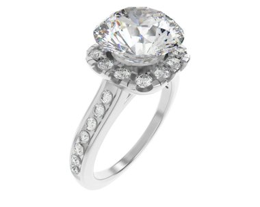 Beyaz arka planda izole edilmiş değerli taşları olan yüzük.. 